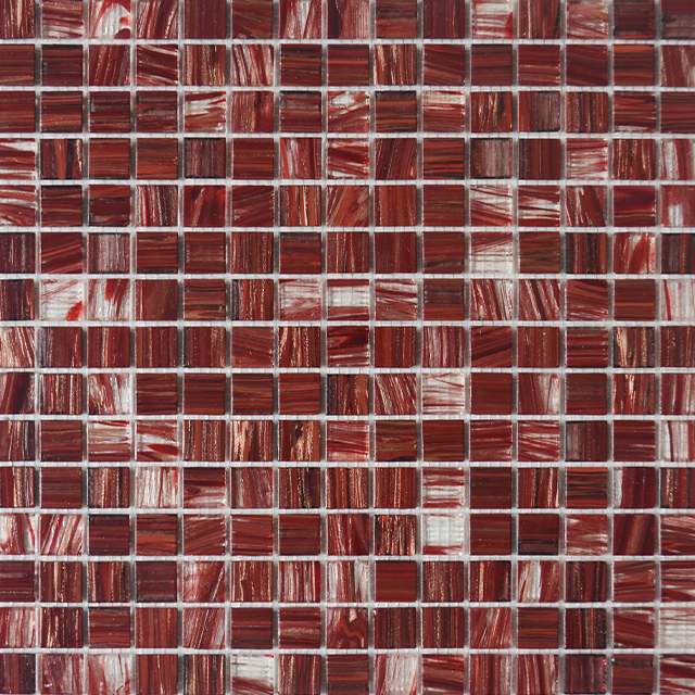 China Supplier Square Red Glass Mosaic Tile