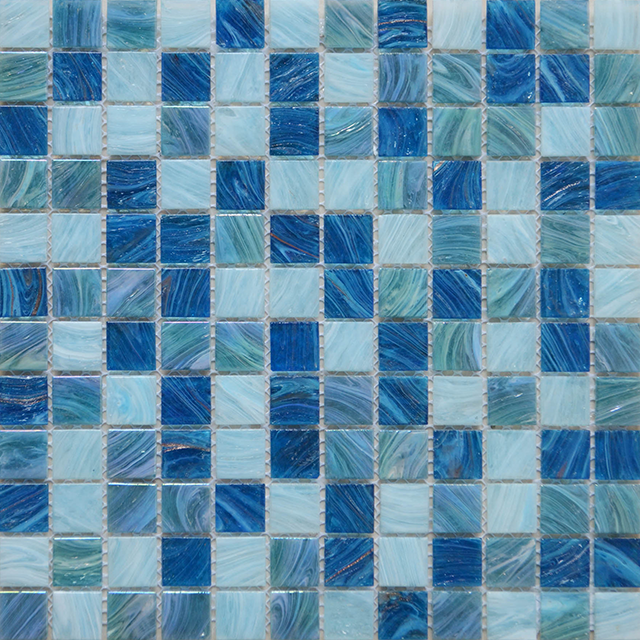 Blue 23x23mm Glass Mosaic for Swimming Pool