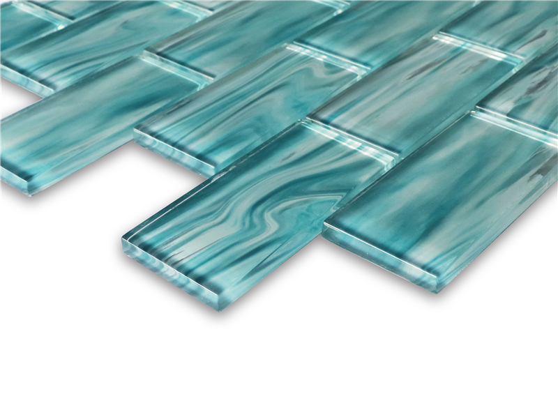 Freehand 8mm Laminated Crystal Glass Subway Tile