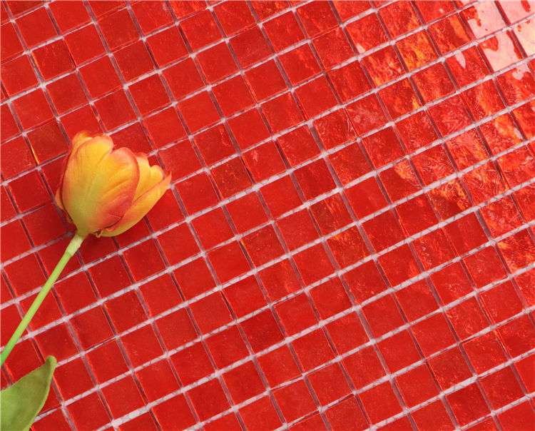 Scarlet Red Stained Glass Mosaic Tile Workshop