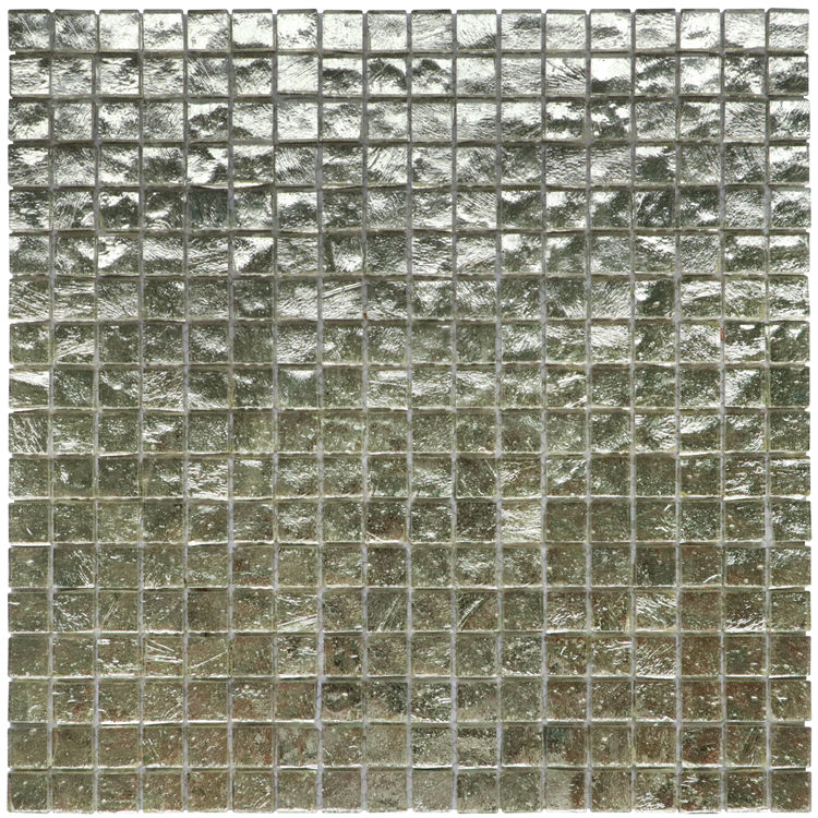 Square Silver Stained Glass Mosaics Tile
