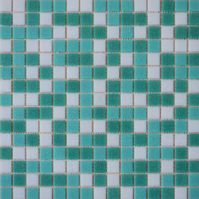 20X20 Green Mixed Square Glass Mosaic Tile