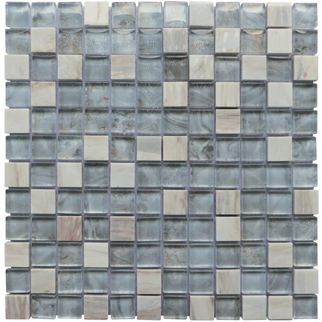 China Manufacture 23x23mm Stone Mix Glass Mosaic