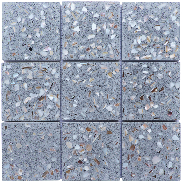 Customized Size Grey Stone Terrazzo Tiles For Floor