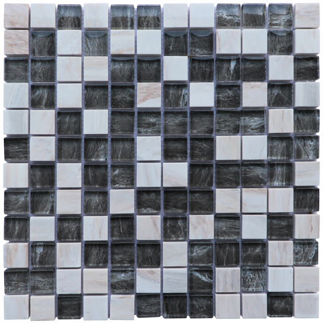 Cheap Price Square Stone Mix Glass Mosaic