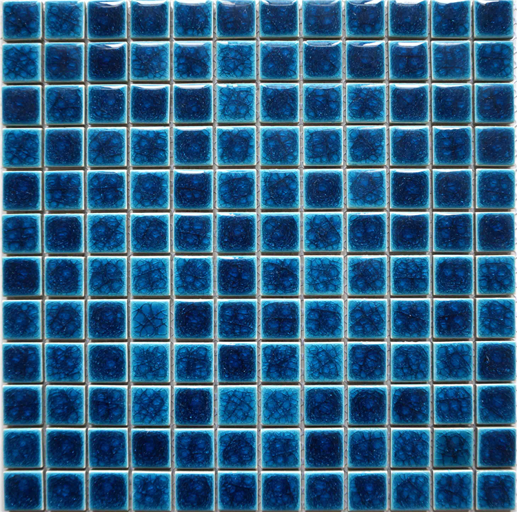 23x23mm Blue Mixed Sqaure Ceramic Mosaic For Pool