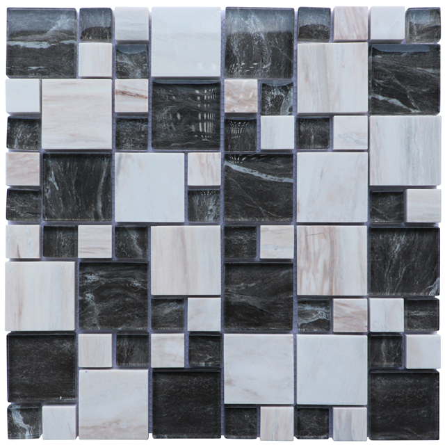New Arrival Mixed Size Glass Stone Tile Wholesaler 