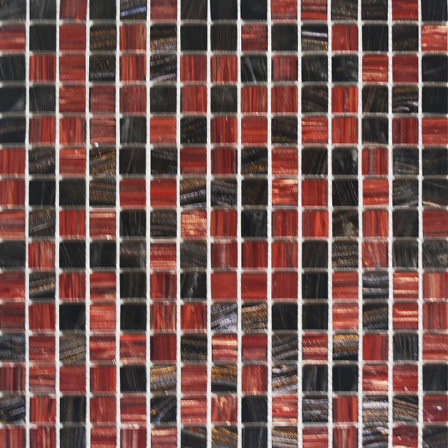 China Supplier Square Red Glass Mosaic Tile